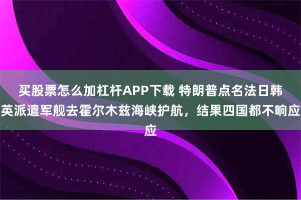 买股票怎么加杠杆APP下载 特朗普点名法日韩英派遣军舰去霍尔木兹海峡护航，结果四国都不响应